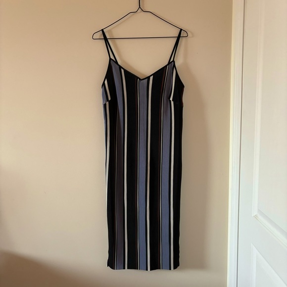 NWOT MISSGUIDED Strappy Striped Midi Dress - Picture 1 of 5